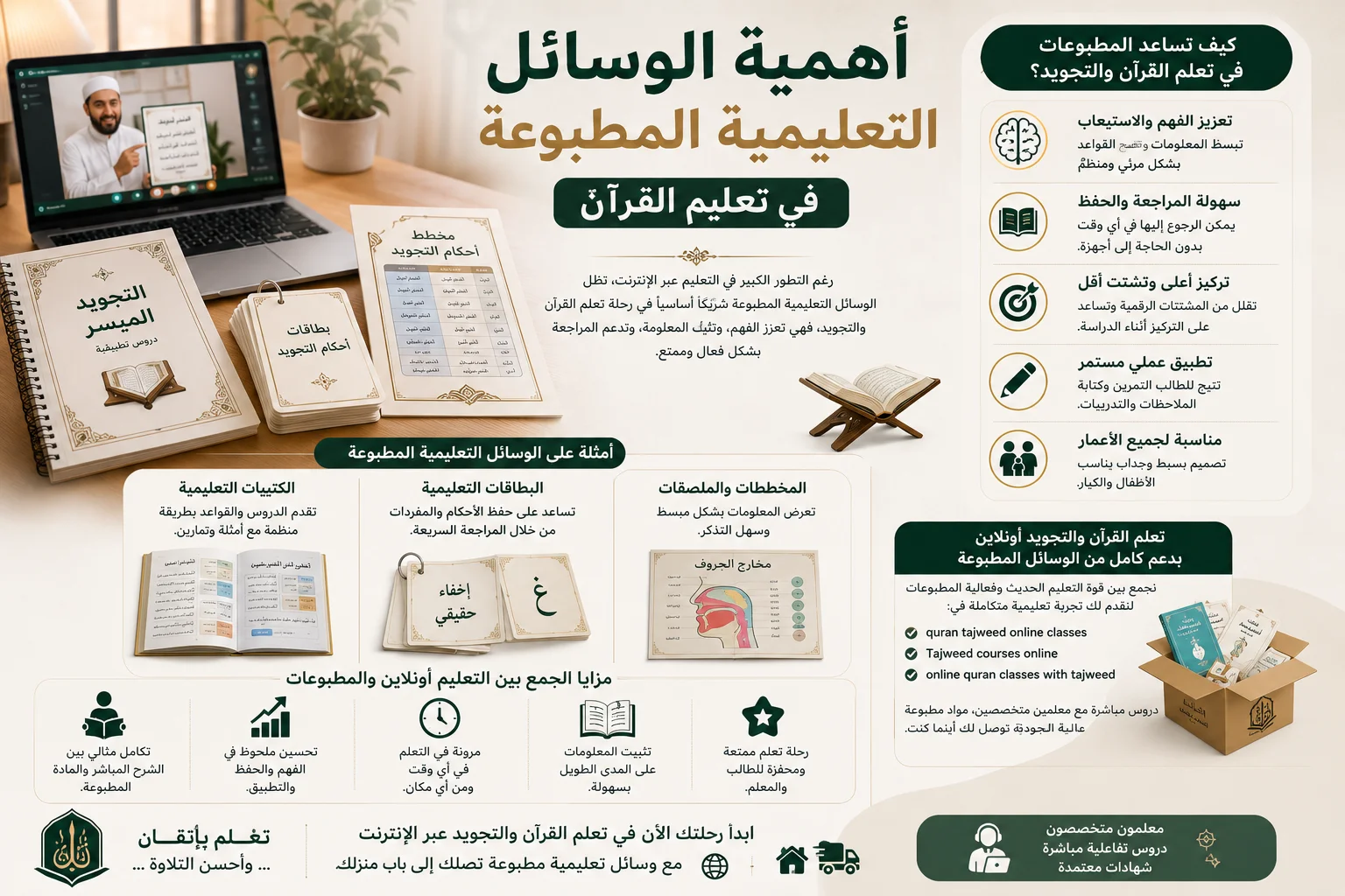 أهمية الوسائل التعليمية المطبوعة في تعليم القرآن