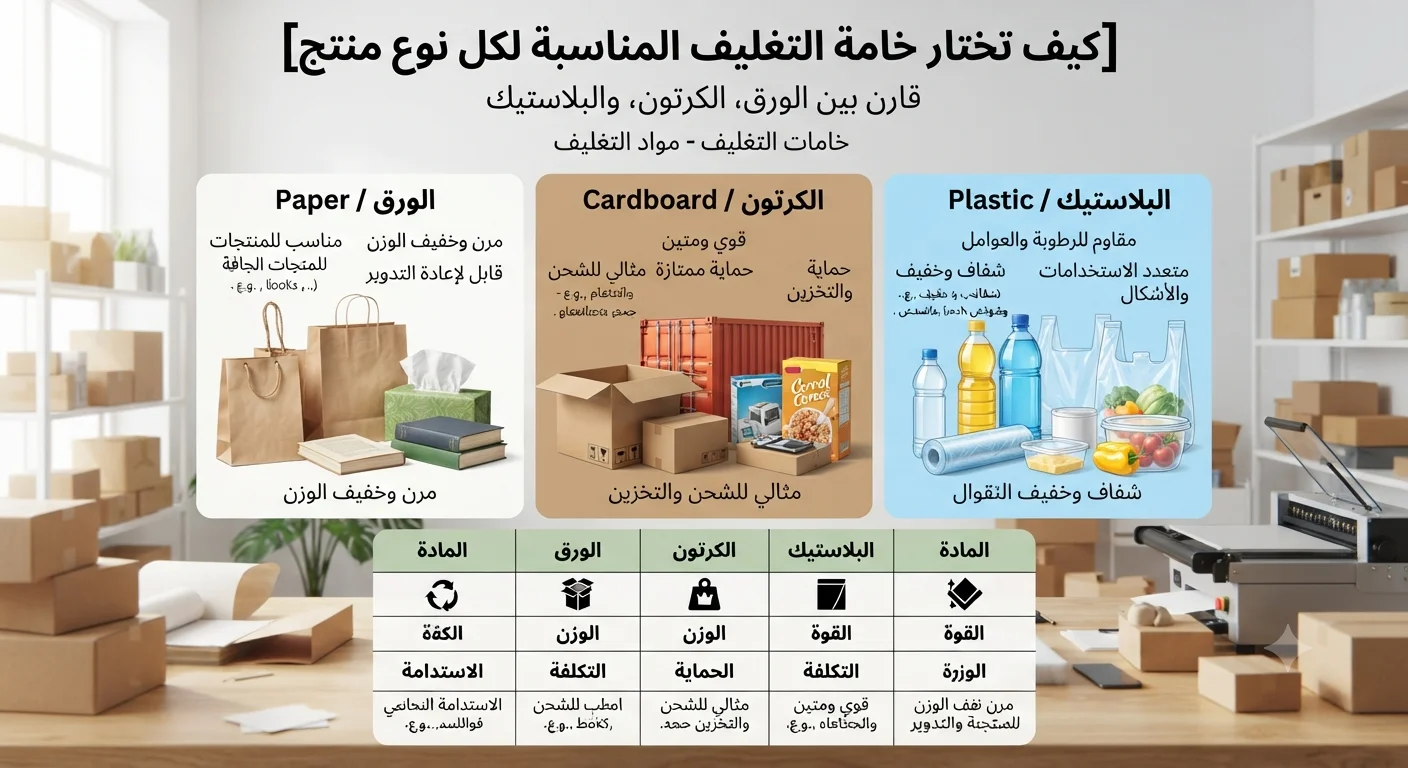 كيف تختار خامة التغليف المناسبة لكل نوع منتج
