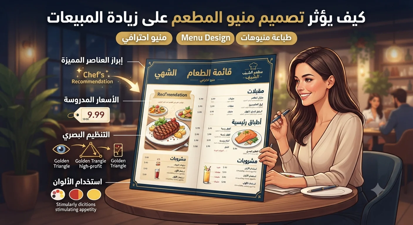 كيف يؤثر تصميم منيو المطعم على زيادة المبيعات