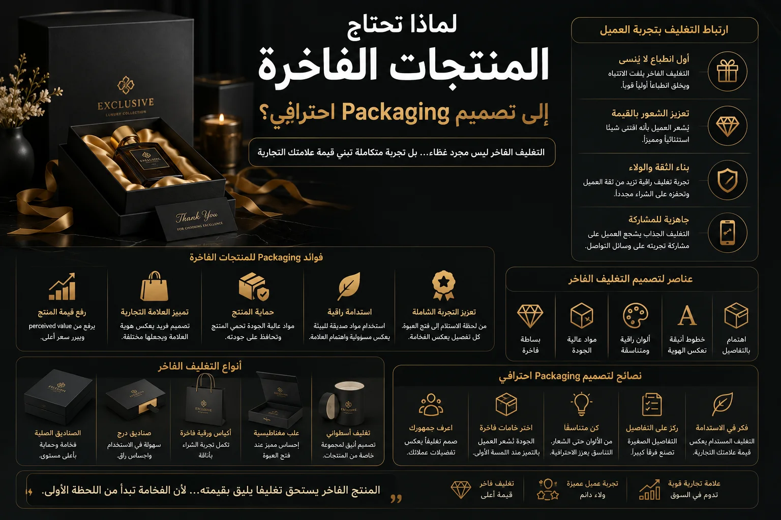 لماذا تحتاج المنتجات الفاخرة إلى تصميم Packaging احترافي؟ الدليل الشامل لهندسة الـ Unboxing وتجربة العميل الفاخرة