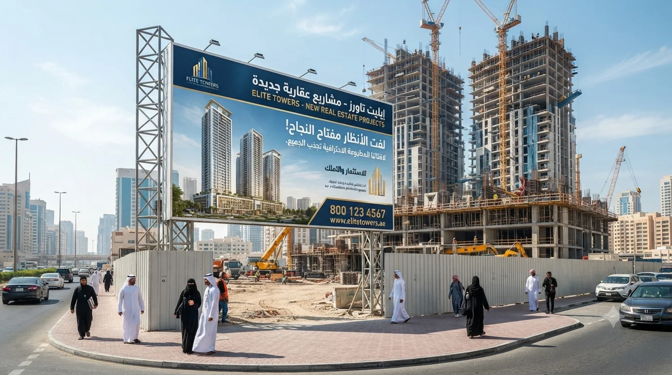 أهمية اللافتات المطبوعة في المشاريع العقارية الجديدة